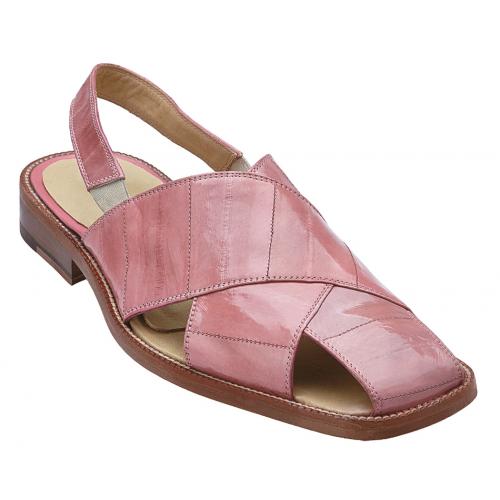 Belvedere "Monza" Pink All-Over Genuine Eel Sandals 326